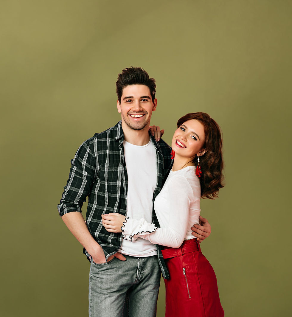 Man and woman posing together