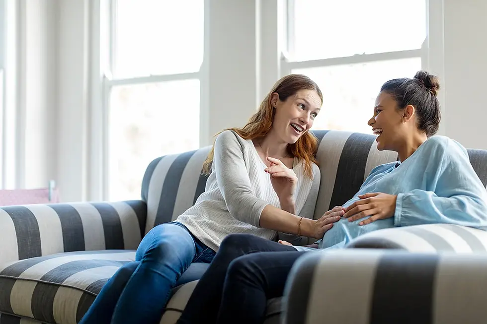 Woman sitting with her surrogate
